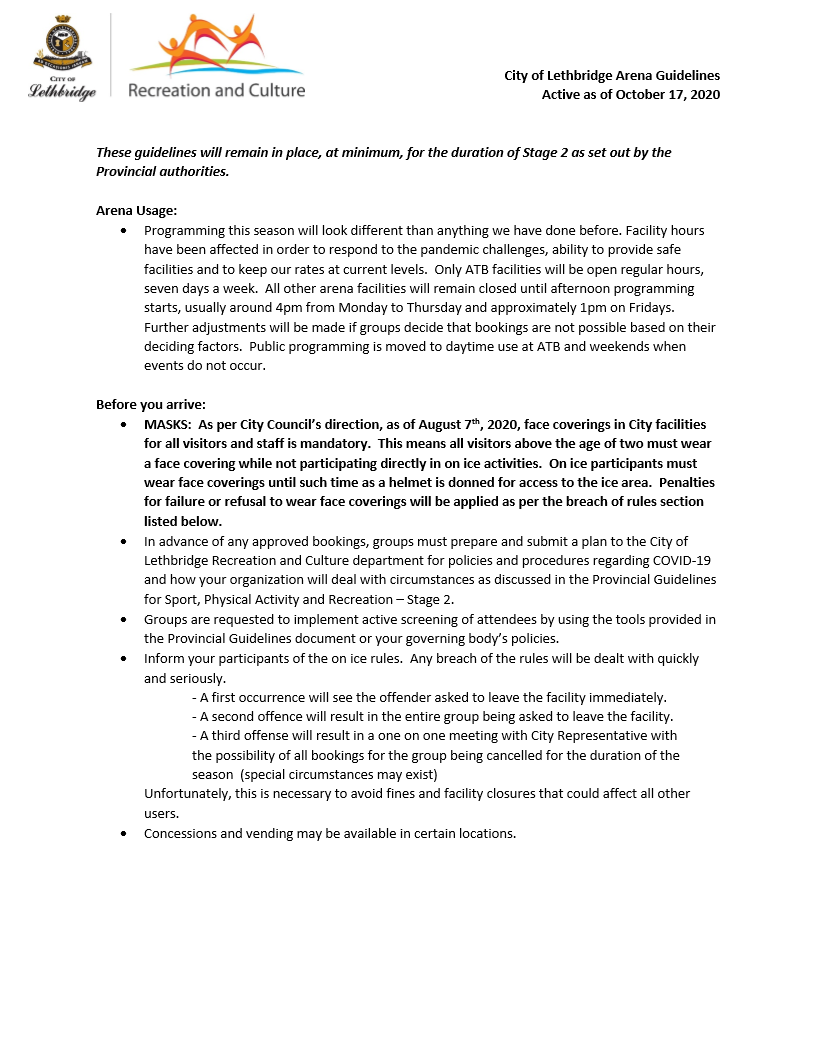 Arena Guidelines Page 1